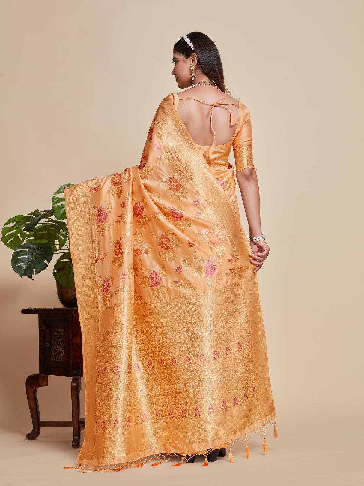 Mimosa Women's Woven Design Kanjivaram Style Art Silk Saree With Blouse Piece : SA00001059PC