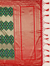 Mimosa Women's Woven Design Kanjivaram Art Silk Saree With Blouse Piece : SA00001062BG