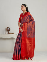 Mimosa Women's Woven Design Kanjivaram Art Silk Saree With Blouse Piece : SA00001130NV