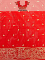 Mimosa Women's Woven Design Kanjivaram Linen Saree With Blouse Piece : SA00001248GDFREE