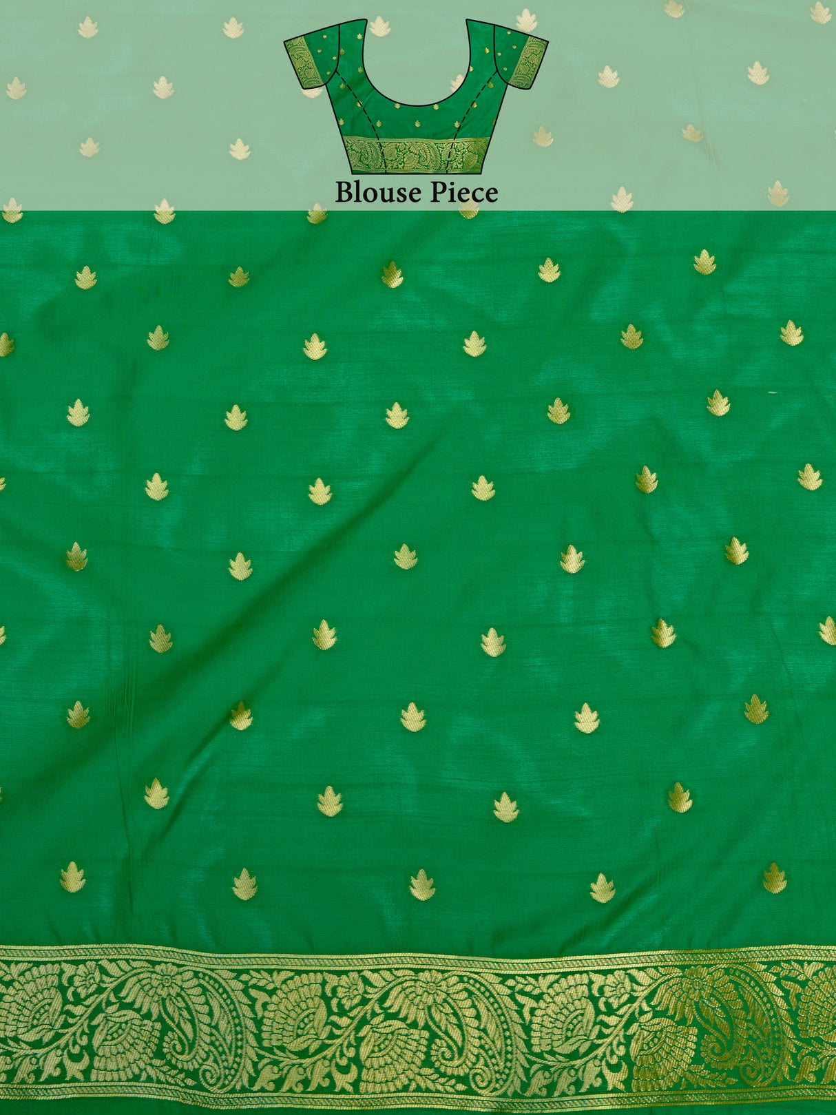 Mimosa Women's Woven Design Kanjivaram Art Silk Saree With Blouse Piece : SA00001259GRNFREE