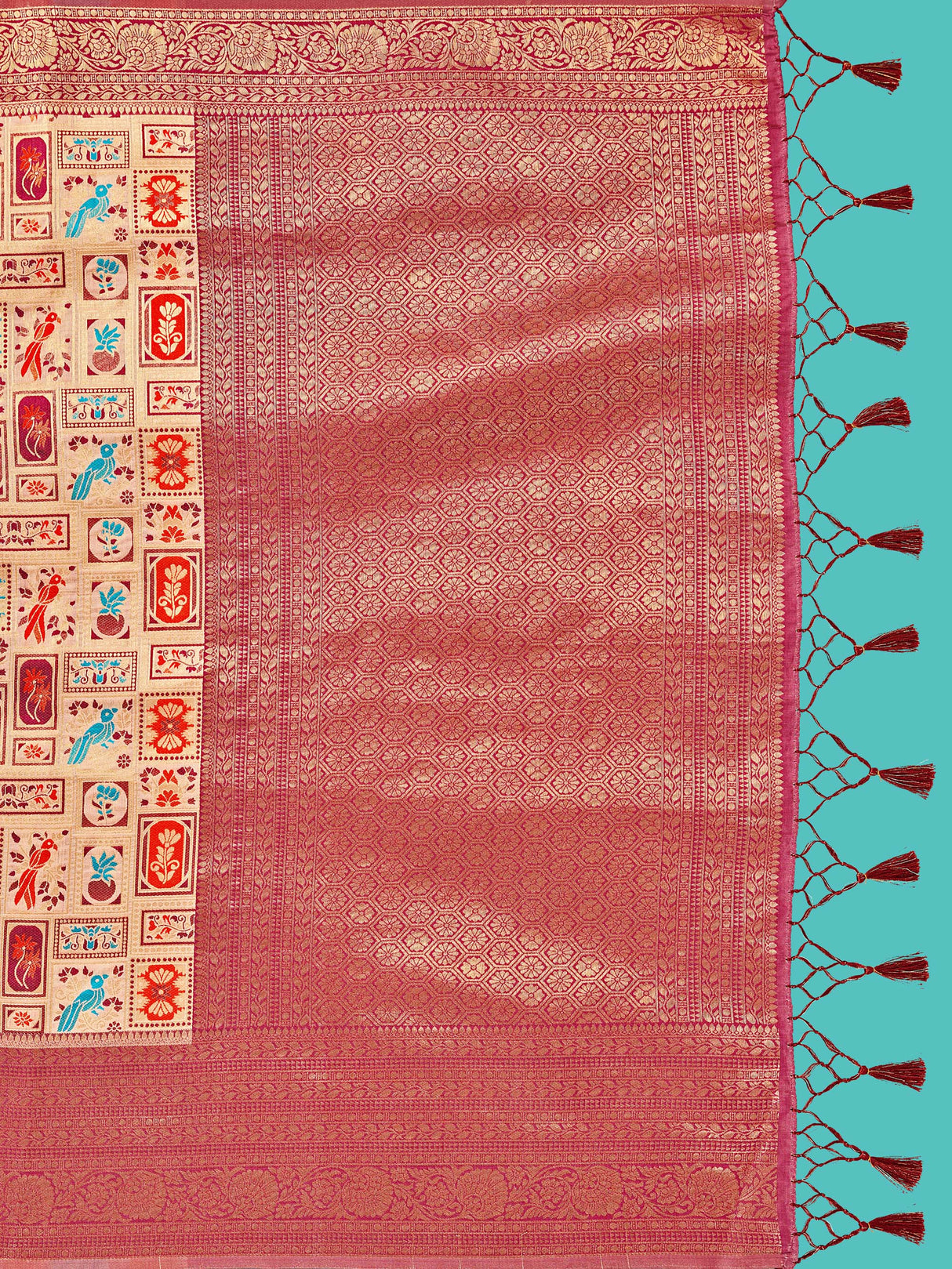 Mimosa Women's Woven Design Kanjivaram Art Silk Saree With Blouse Piece : SA00001277PCFREE