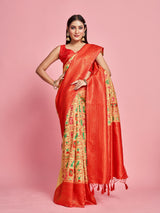 Mimosa Women's Woven Design Kanjivaram Art Silk Saree With Blouse Piece : SA00001277YLWFREE