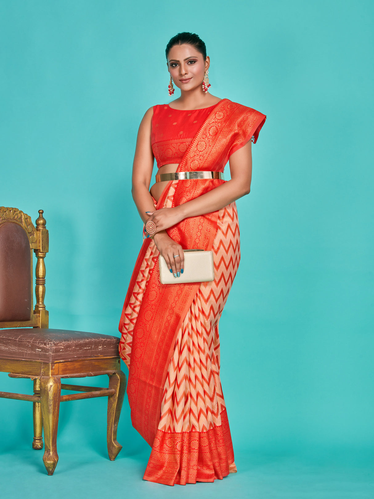 Mimosa Women's Woven Design Kanjivaram Art Silk Saree With Blouse Piece : SA00001280PCFREE