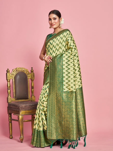 Mimosa Women's Woven Design Kanjivaram Art Silk Saree With Blouse Piece : SA00001280PSFREE