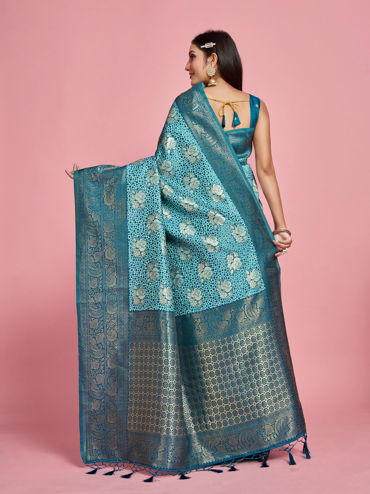 Mimosa Women's Woven Design Kanjivaram Art Silk Saree With Blouse Piece : SA00001283SFFREE