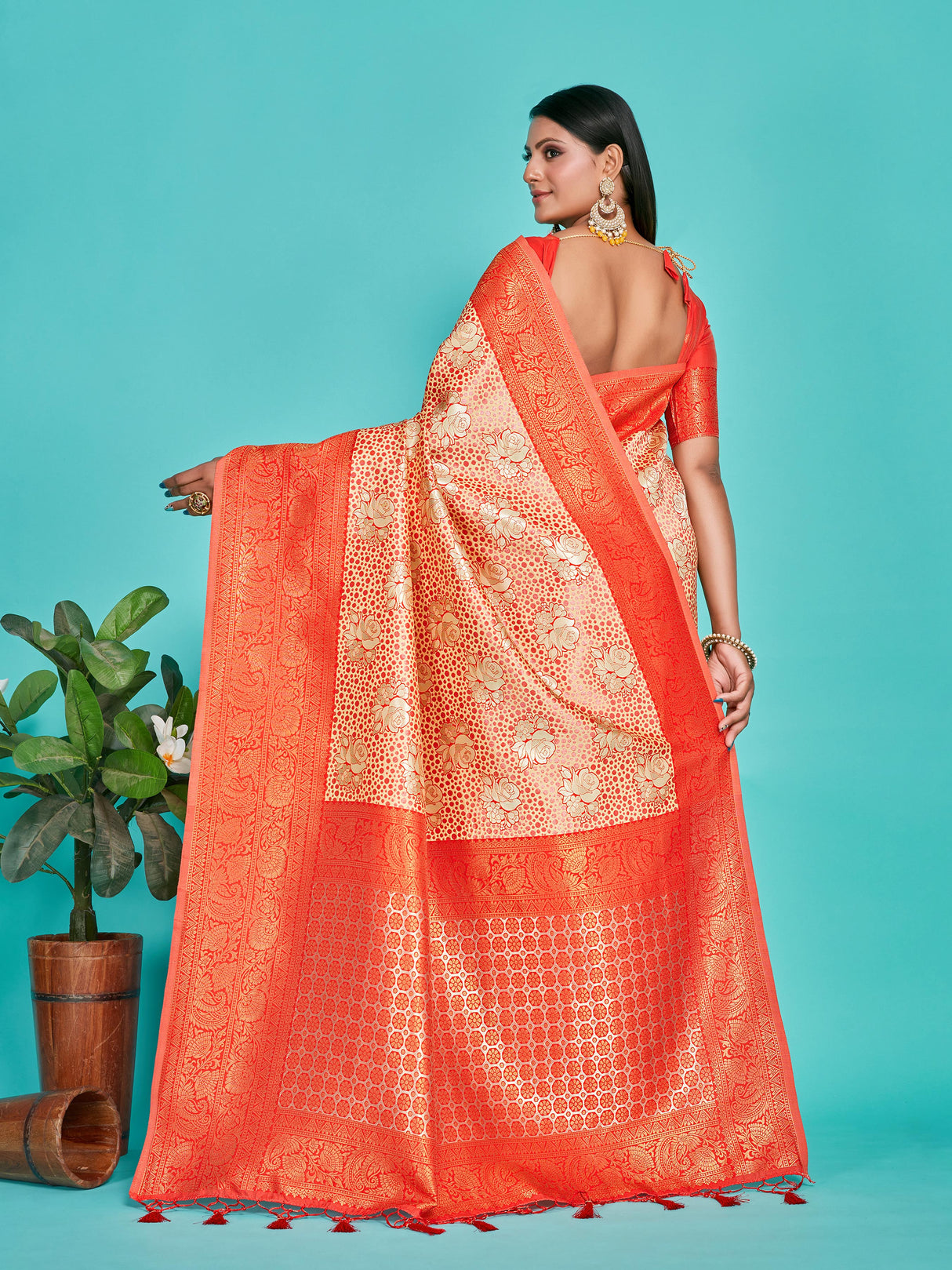 Mimosa Women's Woven Design Kanjivaram Art Silk Saree With Blouse Piece : SA00001283YLWFREE