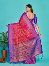 Mimosa Women's Woven Design Kanjivaram Art Silk Saree With Blouse Piece : SA00001291RNFREE