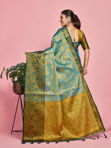 Mimosa Women's Woven Design Kanjivaram Art Silk Saree With Blouse Piece : SA00001292ANFREE