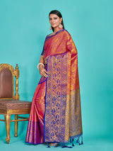 Mimosa Women's Woven Design Kanjivaram Art Silk Saree With Blouse Piece : SA00001292RNFREE