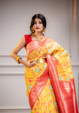 Mimosa Women's Woven Design Repated Style Art Silk Saree With Blouse Piece : SA00001583GDFREE