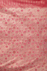 Mimosa Women's Woven Design Kanjivaram Style Art Silk Saree With Blouse Piece : SA00001591PNKFREE