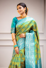 Mimosa Women's Woven Design Kanjivaram Style Art Silk Saree With Blouse Piece : SA00001592RMFREE