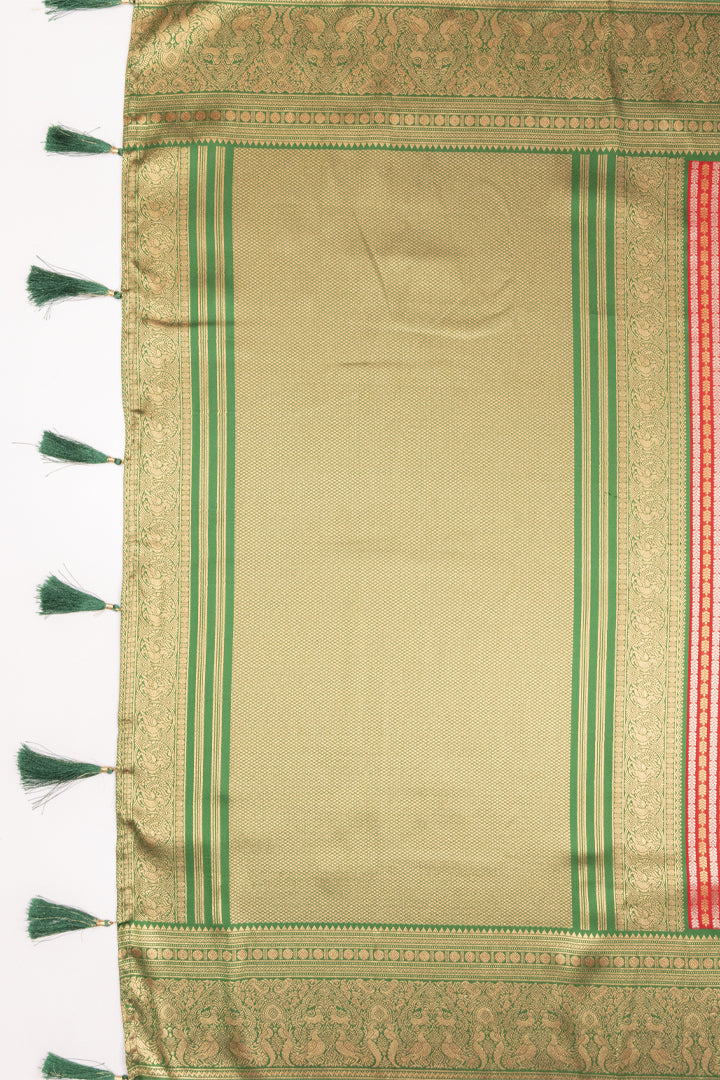 Mimosa Women's Woven Design Kanjivaram Style Art Silk Saree With Blouse Piece : SA00001670REDFREE