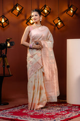 Mimosa Women's Woven Design Banarasi Style Art Silk Saree With Blouse Piece : SA00001753HWFREE