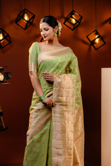 Mimosa Women's Woven Design Banarasi Style Art Silk Saree With Blouse Piece : SA00001781PSFREE