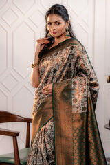 Mimosa Women's Woven Design Kanjivaram Style Art Silk Saree With Blouse Piece : SA00001791PSFREE