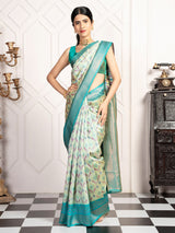 Mimosa Women's Woven Design Pochampally Style Art Silk Saree With Blouse Piece : SA00001948PSFREE