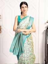 Mimosa Women's Woven Design Pochampally Style Art Silk Saree With Blouse Piece : SA00001948PSFREE