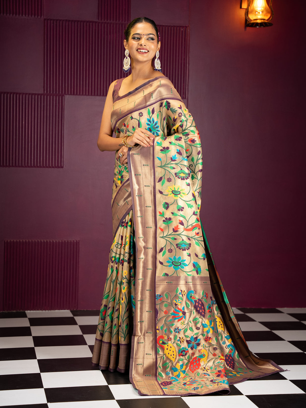 Mimosa Women's Woven Design Banarasi Style Art Silk Saree With Blouse Piece : SA00001950WNFREE