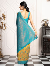 Mimosa Women's Woven Design Pochampally Style Art Silk Saree With Blouse Piece : SA00001953OLFREE