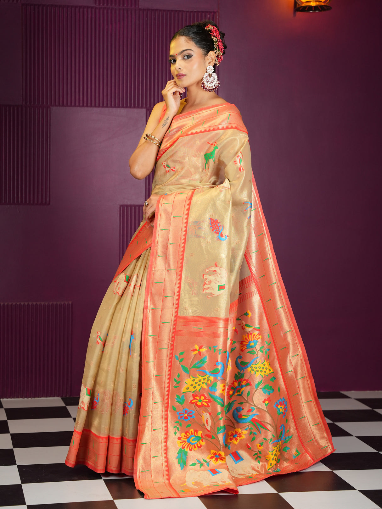 Mimosa Women's Woven Design Banarasi Style Art Silk Saree With Blouse Piece : SA00001954REDFREE