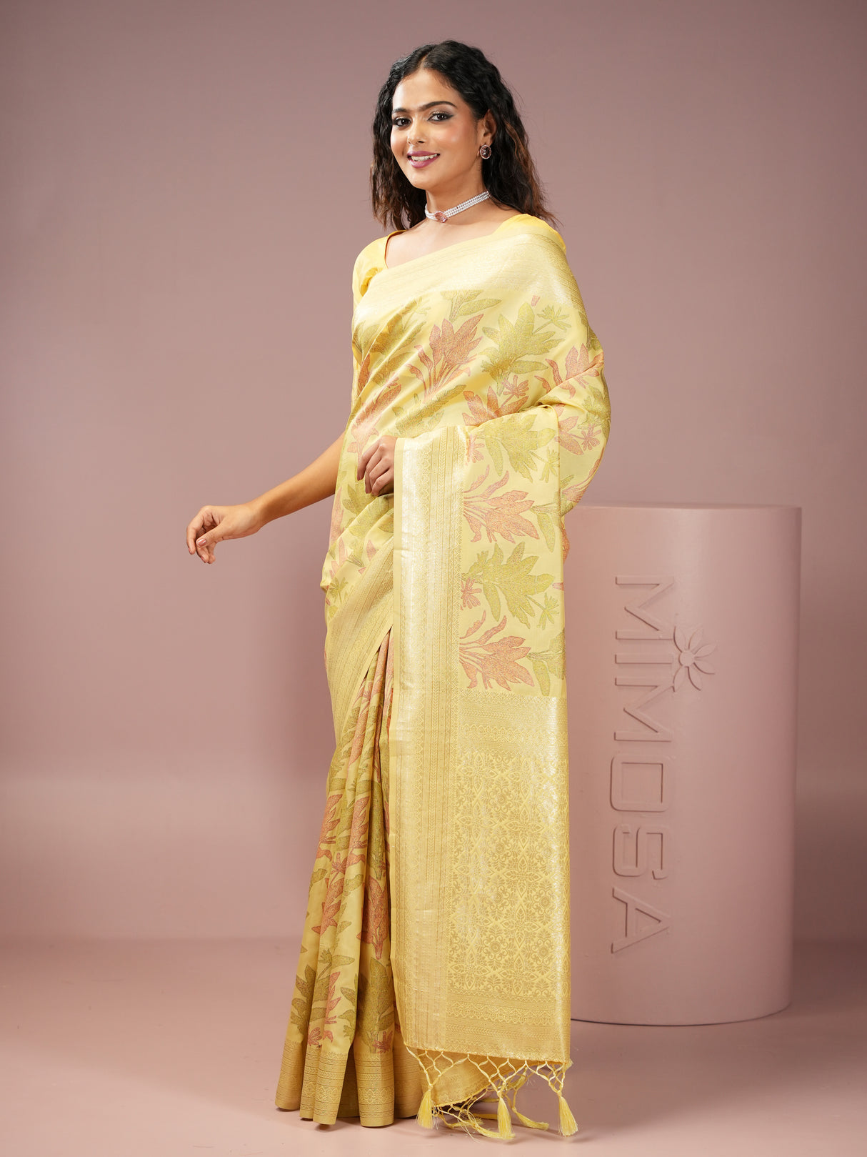 Mimosa Women's Woven Design Banarasi Style Art Silk Saree With Blouse Piece : SA00001987LMFREE