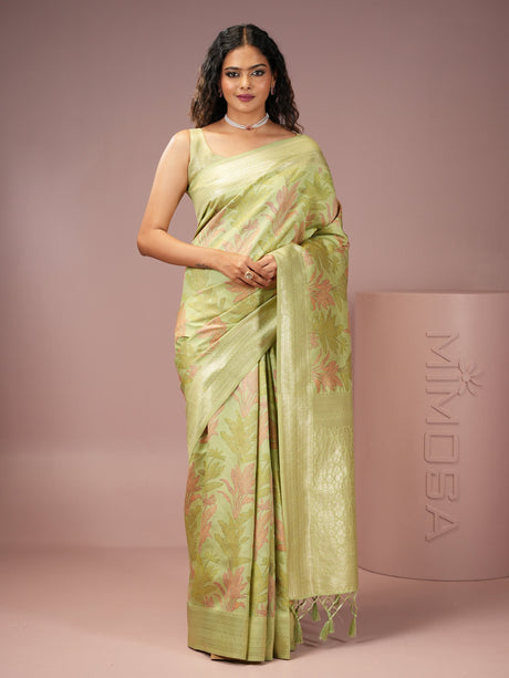 Mimosa Women's Woven Design Banarasi Style Art Silk Saree With Blouse Piece : SA00001987PSFREE