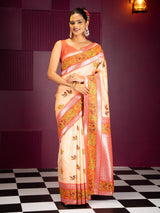 Mimosa Women's Woven Design Banarasi Style Art Silk Saree With Blouse Piece : SA00001992PCFREE