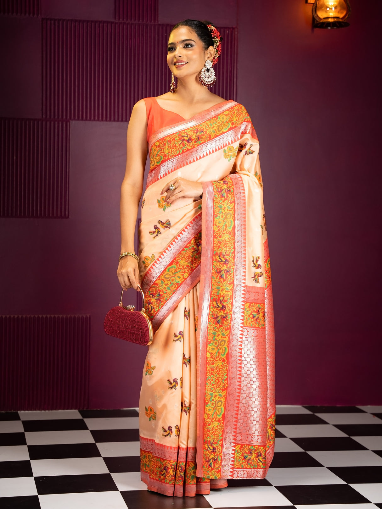 Mimosa Women's Woven Design Banarasi Style Art Silk Saree With Blouse Piece : SA00001992PCFREE