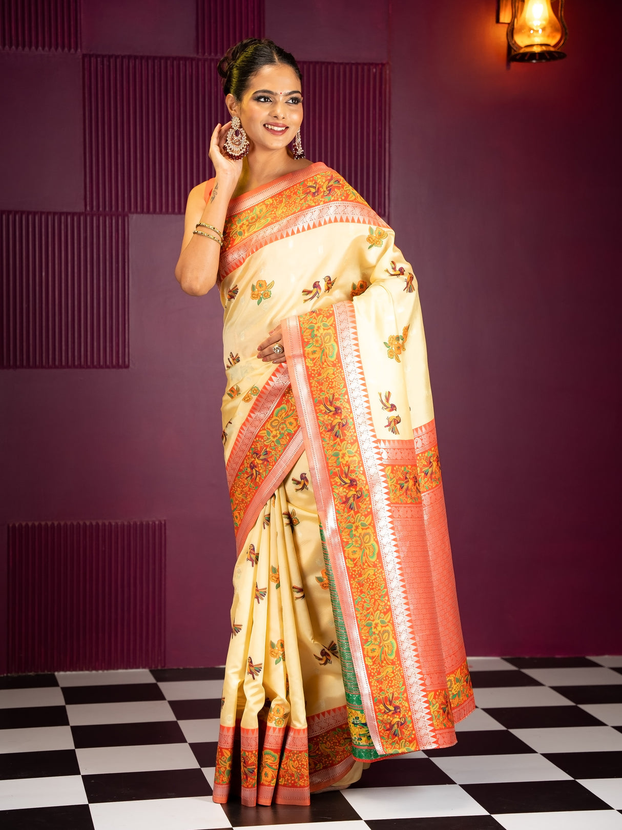 Mimosa Women's Woven Design Banarasi Style Art Silk Saree With Blouse Piece : SA00001992YLWFREE