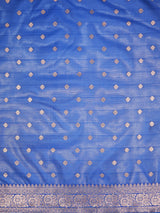 Mimosa Women's Woven Design Banarasi Style Art Silk Saree With Blouse Piece : SA00002000BLUFREE