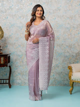 Mimosa Women's Woven Design Banarasi Style Tissue Crush Saree With Blouse Piece : SA00002015LVFREE