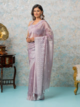 Mimosa Women's Woven Design Banarasi Style Tissue Crush Saree With Blouse Piece : SA00002015LVFREE