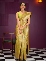 Mimosa Women's Woven Design Kanjivaram Style Art Silk Saree With Blouse Piece : SA00002033OLFREE