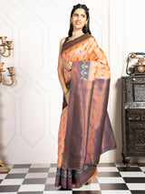 Mimosa Women's Woven Design Pochampally Style Art Silk Saree With Blouse Piece : SA00002059PCFREE