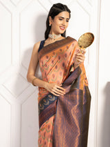 Mimosa Women's Woven Design Pochampally Style Art Silk Saree With Blouse Piece : SA00002059PCFREE