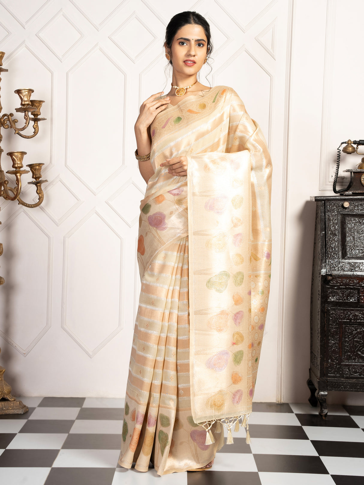 Mimosa Women's Woven Design Banarasi Style Art Silk Saree With Blouse Piece : SA00002064PSFREE