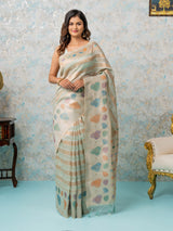 Mimosa Women's Woven Design Banarasi Style Art Silk Saree With Blouse Piece : SA00002064RMFREE