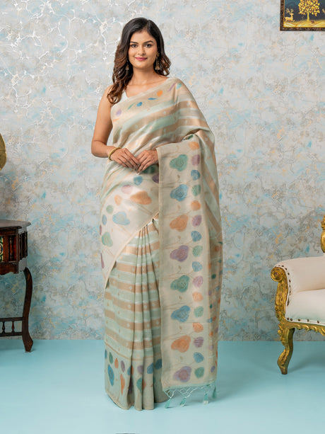 Mimosa Women's Woven Design Banarasi Style Art Silk Saree With Blouse Piece : SA00002064RMFREE