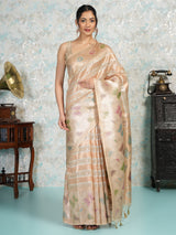 Mimosa Women's Woven Design Banarasi Style Art Silk Saree With Blouse Piece : SA00002065CKFREE