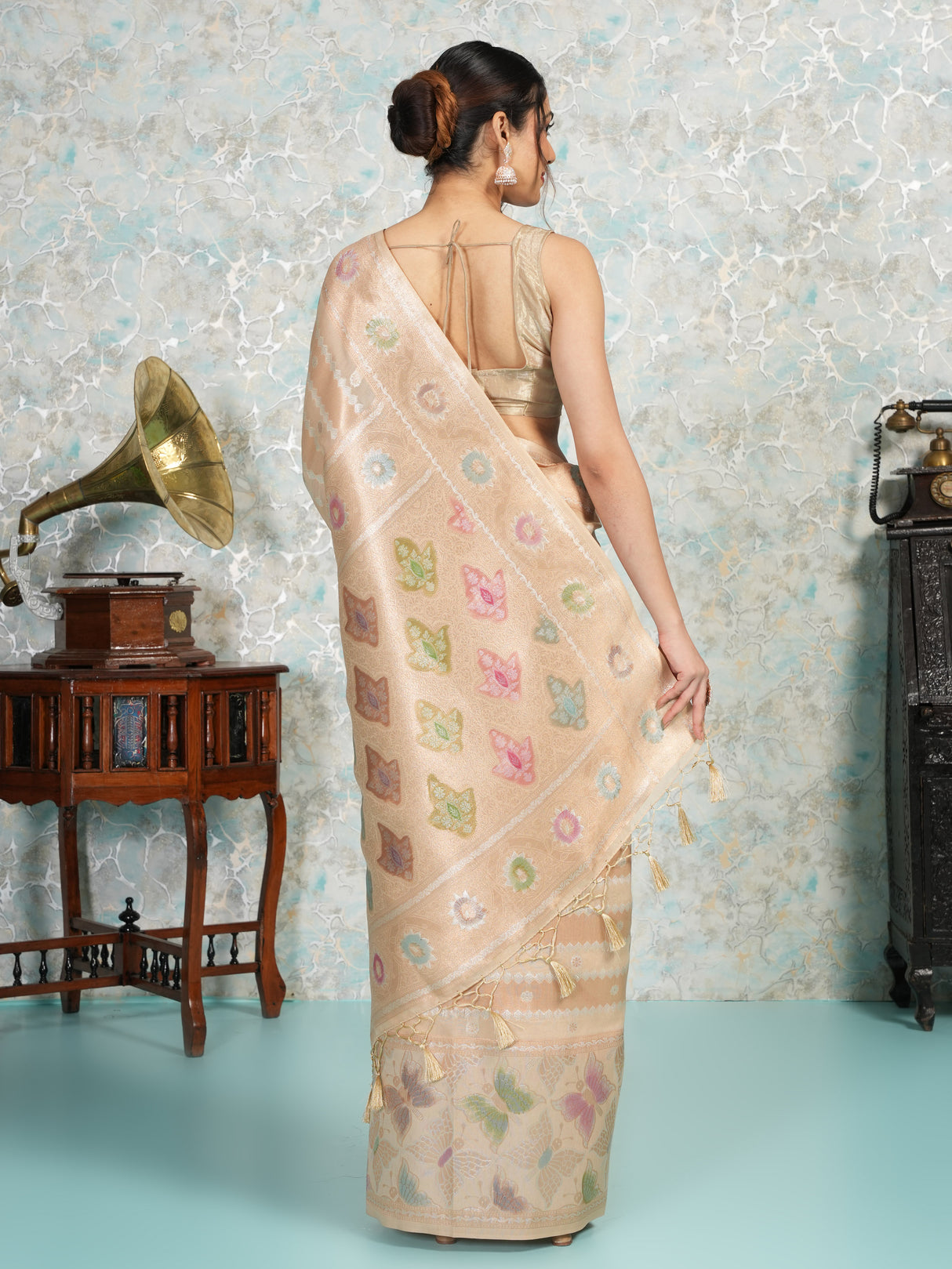 Mimosa Women's Woven Design Banarasi Style Art Silk Saree With Blouse Piece : SA00002065CKFREE