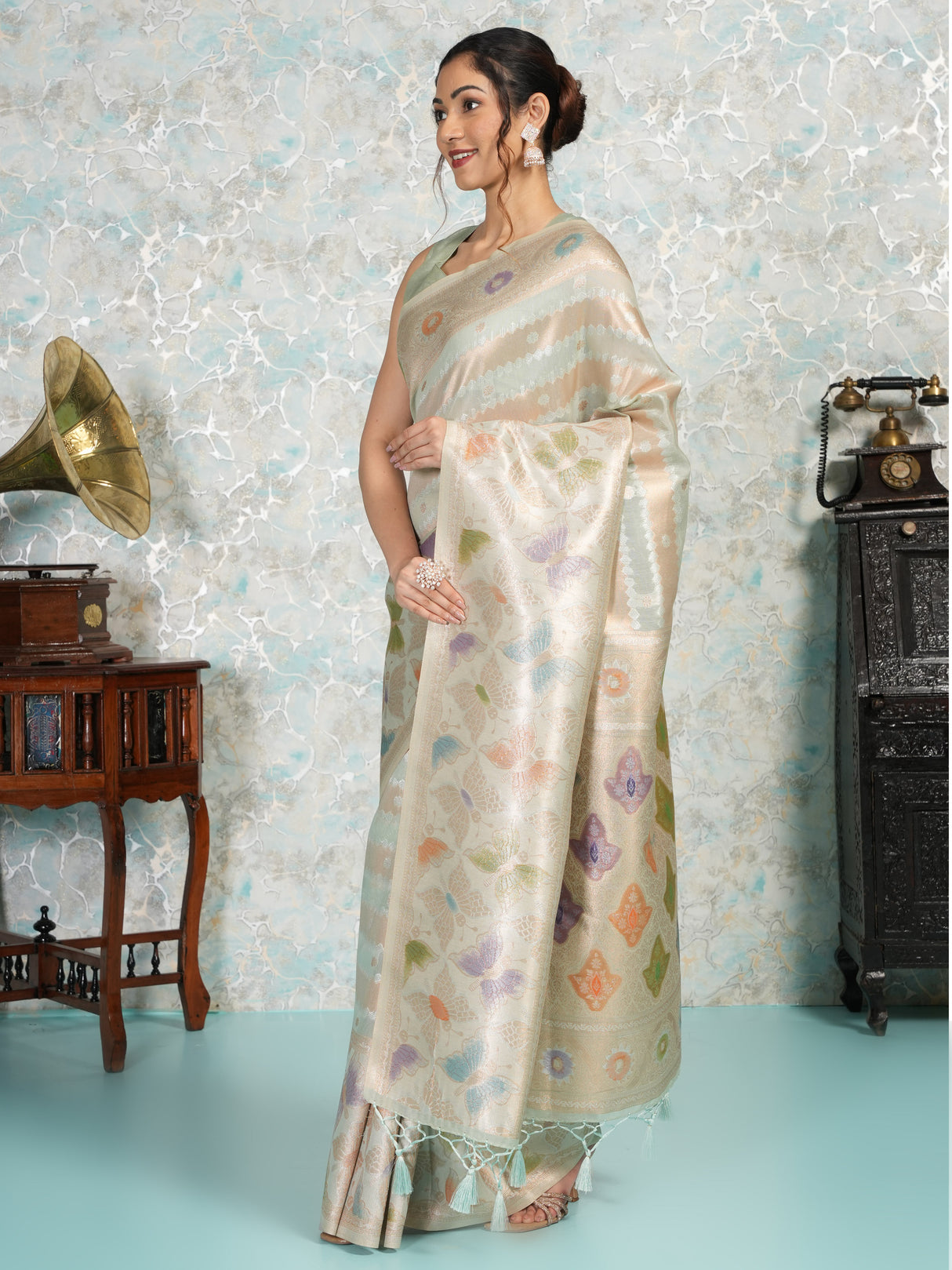 Mimosa Women's Woven Design Banarasi Style Art Silk Saree With Blouse Piece : SA00002065RMFREE