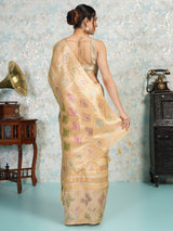 Mimosa Women's Woven Design Banarasi Style Art Silk Saree With Blouse Piece : SA00002065YLWFREE