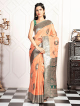 Mimosa Women's Woven Design Kanjivaram Style Art Silk Saree With Blouse Piece : SA00002066PCFREE