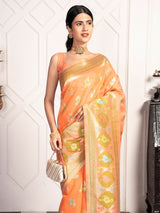 Mimosa Women's Woven Design Kanjivaram Style Art Silk Saree With Blouse Piece : SA00002067PCFREE