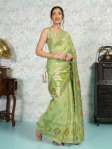 Mimosa Women's Woven Design Kanjivaram Style Art Silk Saree With Blouse Piece : SA00002067PSFREE