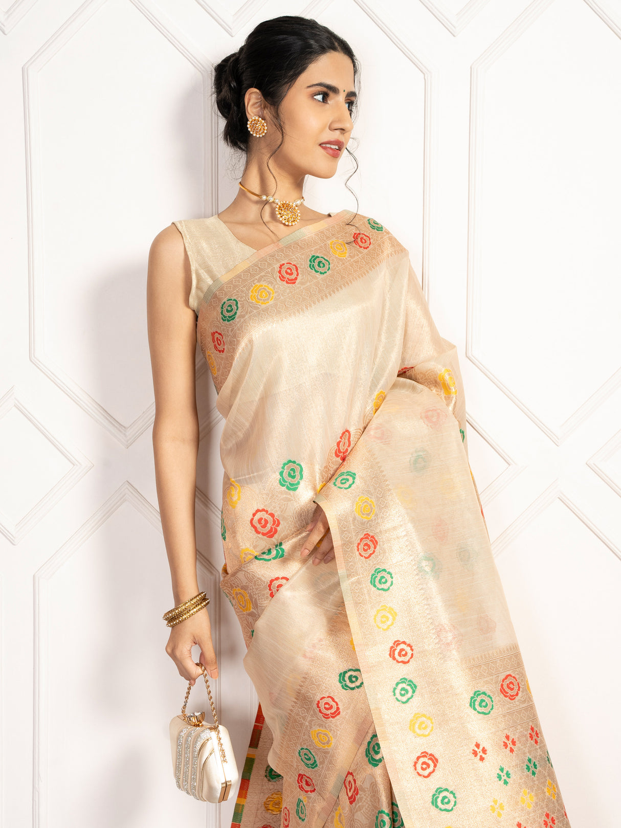 Mimosa Women's Woven Design Banarasi Style Art Silk Saree With Blouse Piece : SA00002082HWFREE