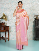 Mimosa Women's Woven Design Kanjivaram Style Art Silk Saree With Blouse Piece : SA00002113PCFREE