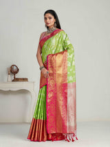 Mimosa Women's Woven Design Kanjivaram Art Silk Saree With Blouse Piece : SA0000463LR